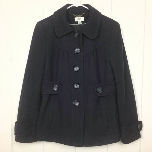 LOFT Jackets & Blazers - Ann Taylor LOFT Navy Virgin Wool Pea Coat - 6